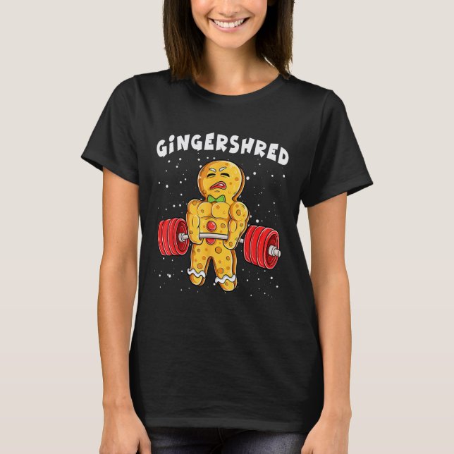T-shirt Funny Gingerbread Xmas Deadlift Tee Uni-adults  (Devant)