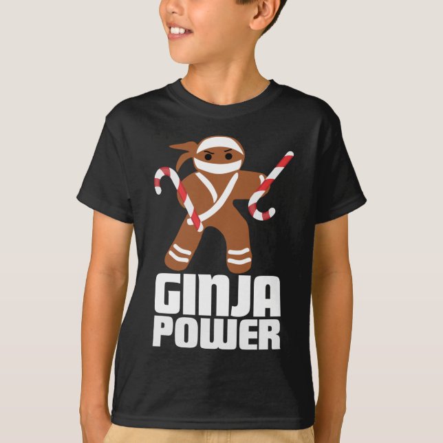 T-shirt Funny Ginja Power Cute Noël Cookie Gingerbrea (Devant)