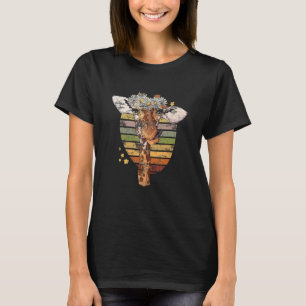 T-shirt Funny Giraffe Animal Vintage Grand Cheval Cute Gir