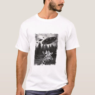 T-shirt Funny Giraffe UFO Zoo animal Weird meme Graphisme