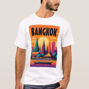 T-shirt Funny Girl Carte postale Vintage Bangkok