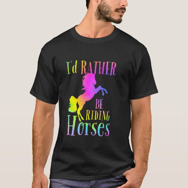 T-shirt Funny Girls Équitation & Course de Cheval Cheval A (Devant)