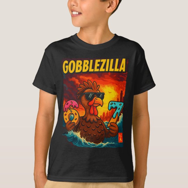 T-shirt Funny Gobblezilla Meme Thanksgiving And 6-7 Christ (Devant)