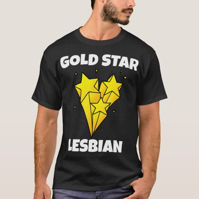 T-shirt Funny Gold Star Lesbian T Novelty Gay pride T (Devant)