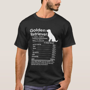 T-shirt Funny Golden Retriever Faits nutrition Cadeau Retr