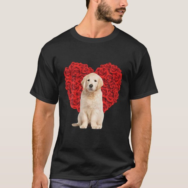 T-shirt Funny Golden Retriever Heart Valentines Day Dog (Devant)