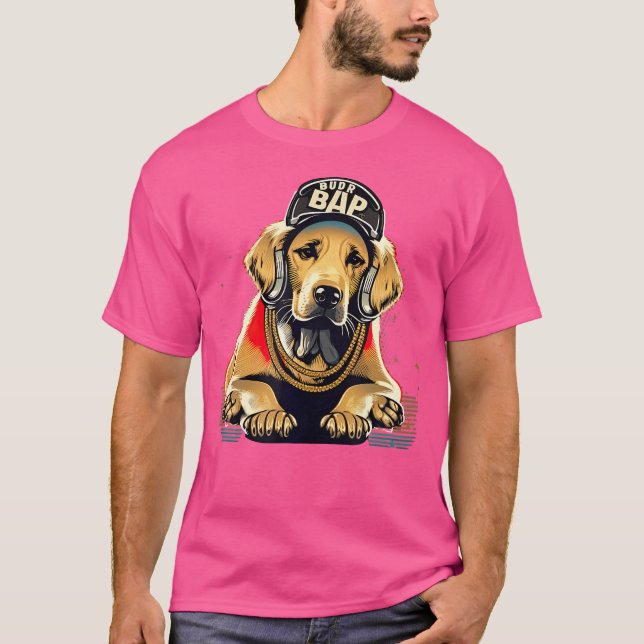 T-shirt Funny Golden Retriever Rap Hip-Hop Rb (Devant)