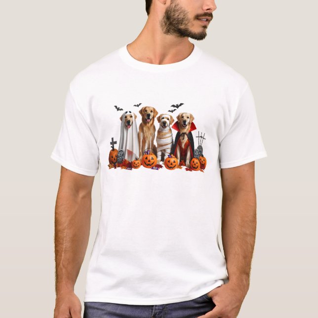 T-shirt Funny Golden Retrievers Halloween Amoureux des chi (Devant)
