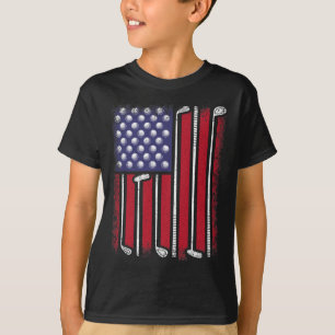 T-shirt Funny Golf American Flag Golf Player Vintage Golfe