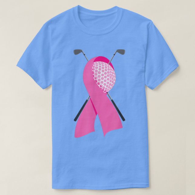 T-shirt Funny Golf Rose Ruban Breast Cancer Sensibilisatio (Design devant)