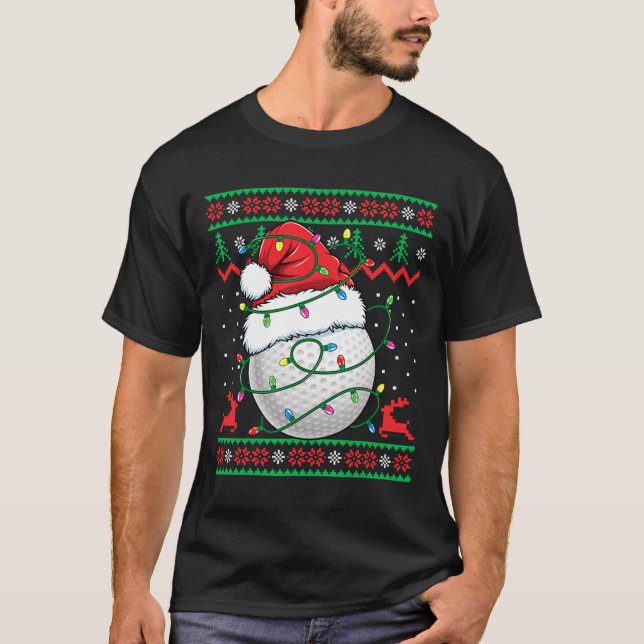 T-shirt Funny Golf Ugly Christmas Sweater Womens Mens Golf (Devant)