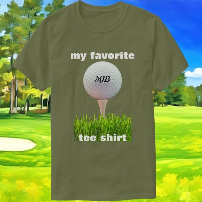 T-shirt Funny Golfers Tee - shirt préféré avec initiales (My favorite tee shirt. A great gift for the golf enthusiast. Easily add initials to ball template.)