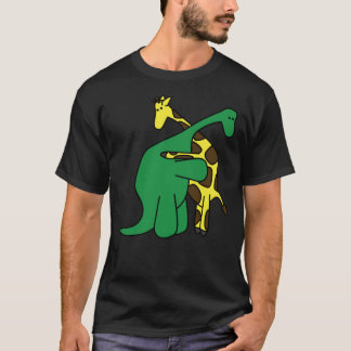 T-shirt Funny Good Boys Dinosaur Hugging a Giraffe Movie F