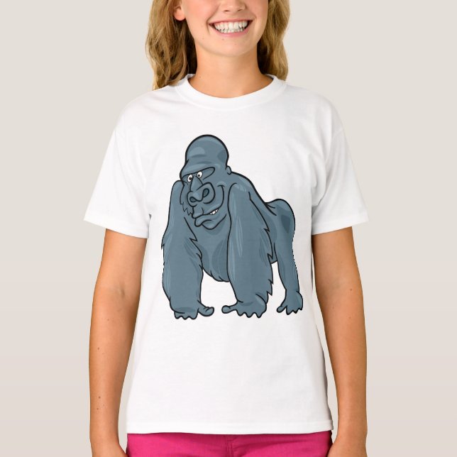 T-shirt Funny Gorilla Cool Bleu Ape Animal Design (Devant)