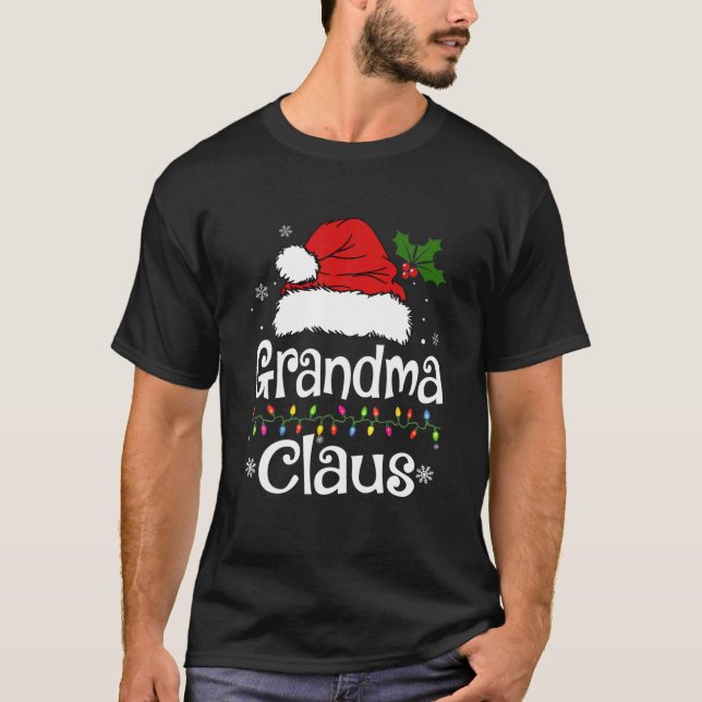 T-shirt Funny Grand-mère Claus Pyjamas de Noël Père Noël (Devant)
