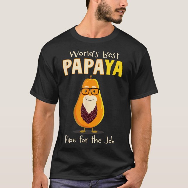 T-shirt Funny Grandfather World's Papa Papaya Pun  (Devant)