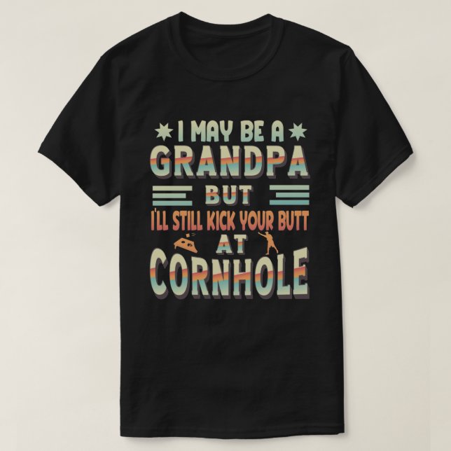 T-shirt Funny Grandpa Cornhole Humour, joueur de Cornhole (Design devant)