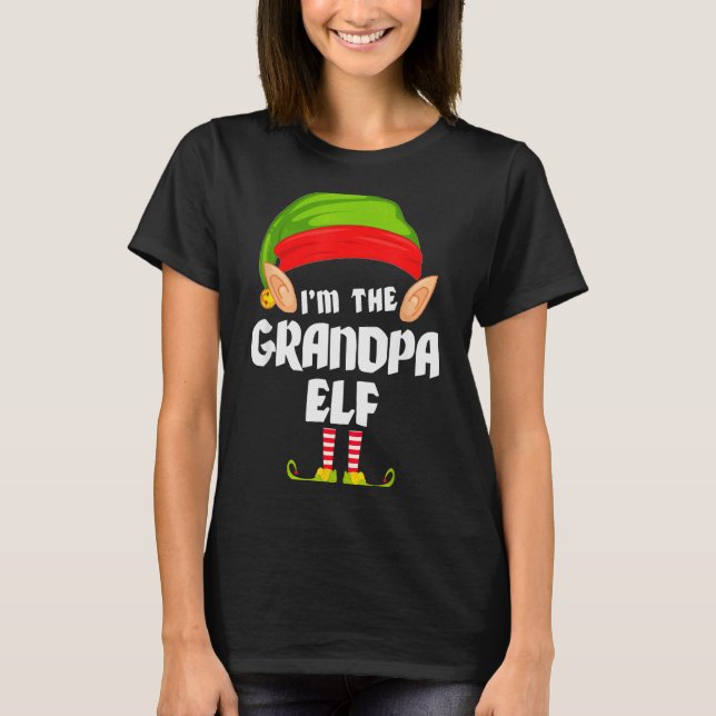 T-shirt Funny Grandpa Elf Matching Family Group Pj Christm (Devant)