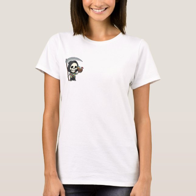 T-shirt Funny Grim Reaper on Summer Vacation with Scythe (Devant)