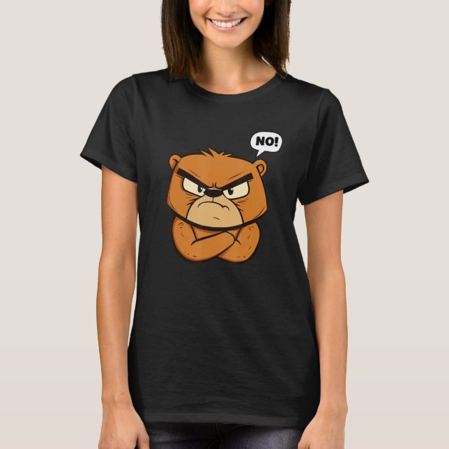 T-shirt Funny Grumpy Bear - No! (Devant)