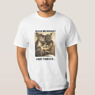 T-shirt Funny Grumpy Cat Morning Coffee Mème Art