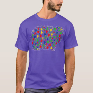 T-shirt Funny Guinea pig Animals Puzzle Pieces Autism Awar