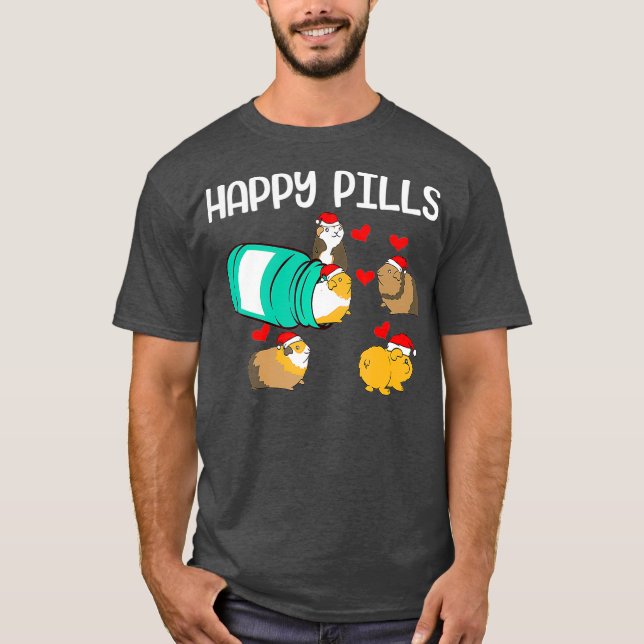 T-shirt Funny guinea pig Happy Pills pet gift (Devant)