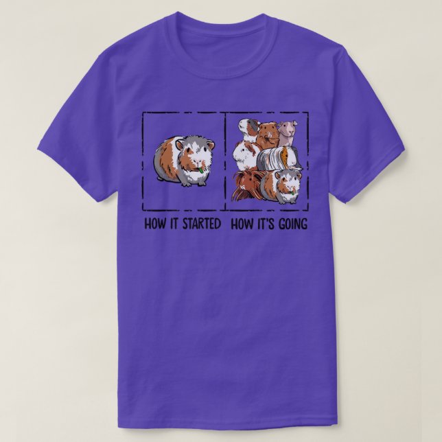T-shirt Funny Guinea Pig Lover How It Started Meme Cute Ca (Design devant)