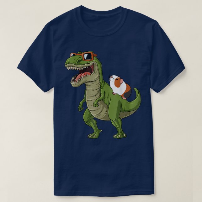 T-shirt Funny Guinea Pig Riding T Rex Dinosaur Hamster Gui (Design devant)