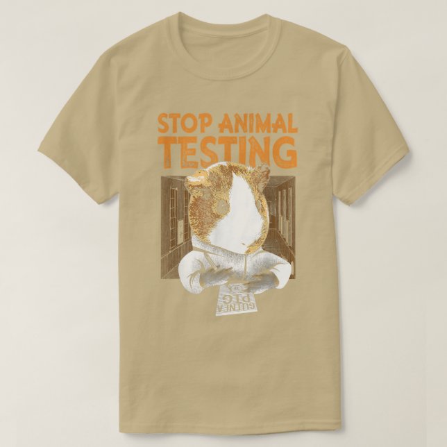 T-shirt Funny Guinée Cochon Hamster Arrêter Test animal Te (Design devant)