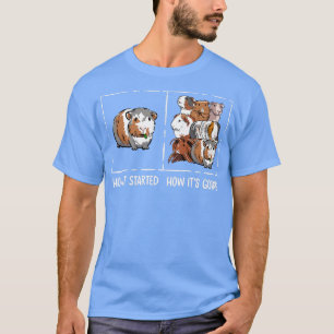 T-shirt Funny Guinée Pig Lover How It Started Meme Cute Ca
