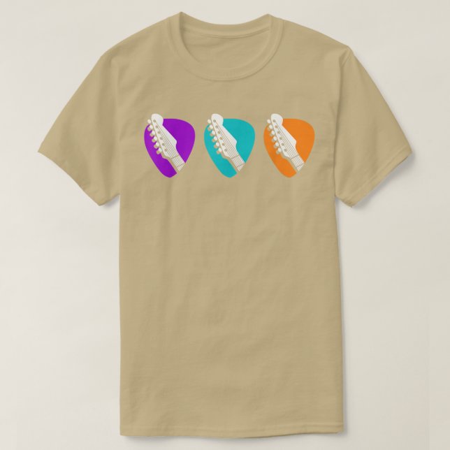 T-shirt Funny Guitar Color (Design devant)