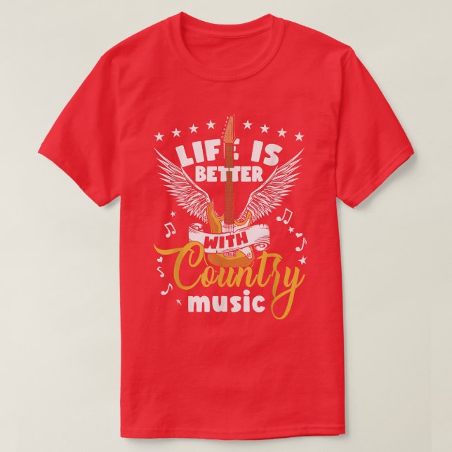 T-shirt Funny Guitar Player Country Music Concert Pays (Design devant)