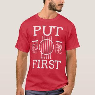 T-shirt Funny Guitare Placer Dieu première musique Vintage