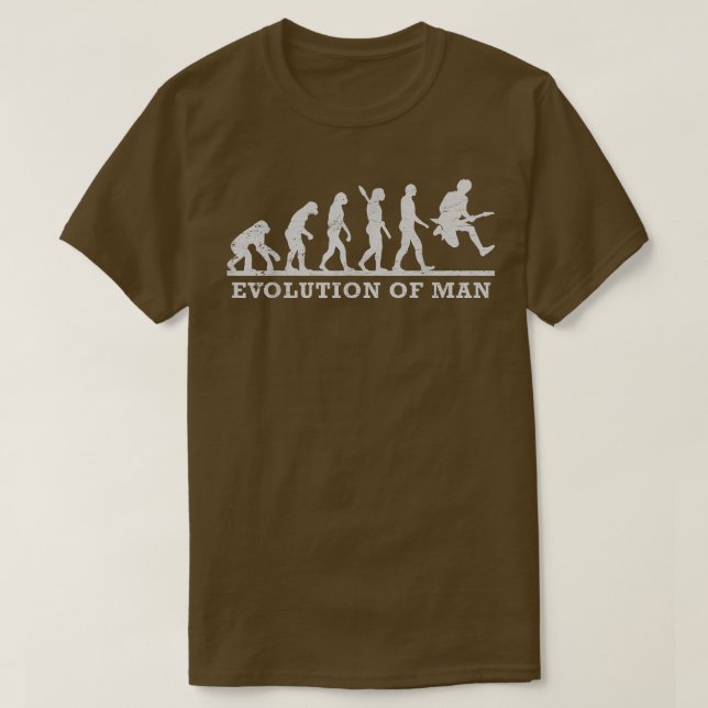 T-shirt Funny Guitarist Guitar Evolution Man 864 (Design devant)