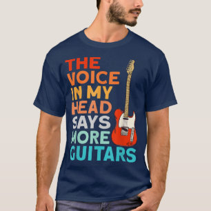 T-shirt Funny Guitariste La voix dans ma tête dit plus Gui