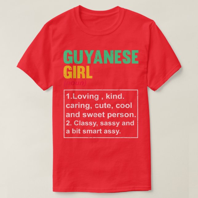 T-shirt Funny Guyanese Girl Definition British Pun Guyana  (Design devant)