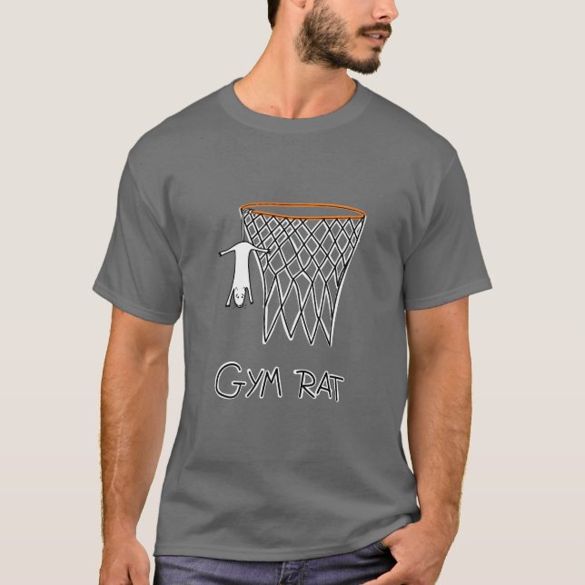 T-shirt Funny Gym Rat Basketball Hoop (Devant)