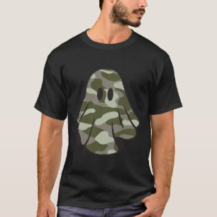 T-shirt Funny Halloween Camouflage Camo Ghost Hello Huntin