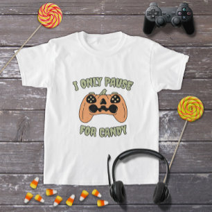 T-shirt Funny Halloween Citrouille contrôleur de jeu vidéo