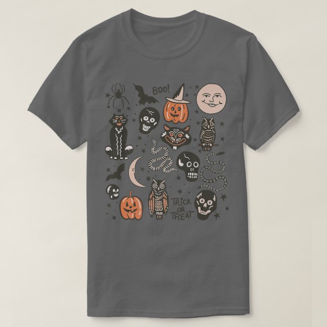 T-shirt Funny Halloween Element Halloween Vibes Pumpkin Ha (Design devant)