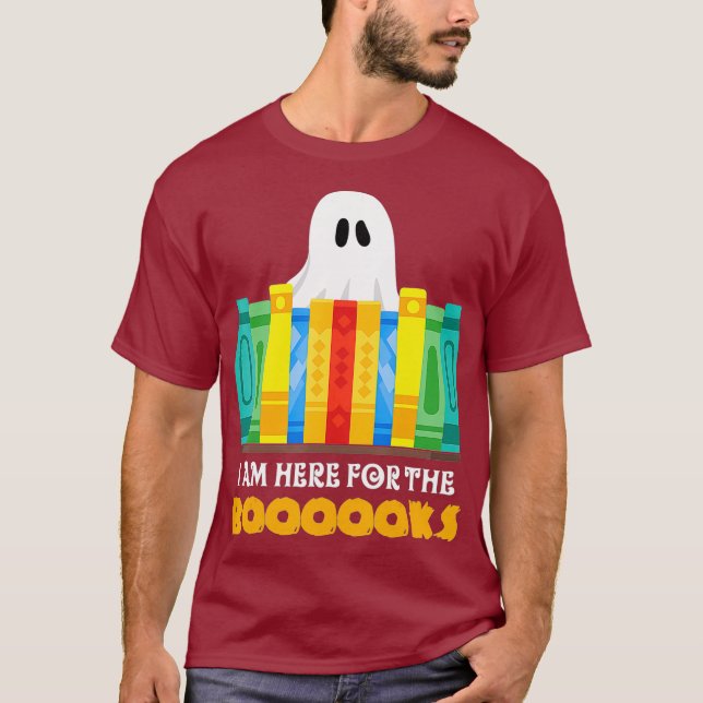 T-shirt Funny Halloween Enseignant Ghost Livres Lecture (Devant)
