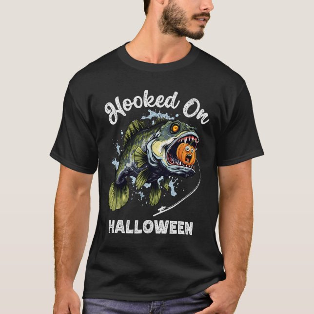 T-shirt Funny Halloween Fishing Boys Mens Zombie B Fish Pu (Devant)