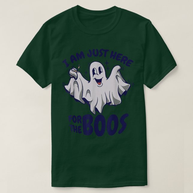 T-shirt Funny Halloween Ghost dit que je suis juste ici po (Design devant)
