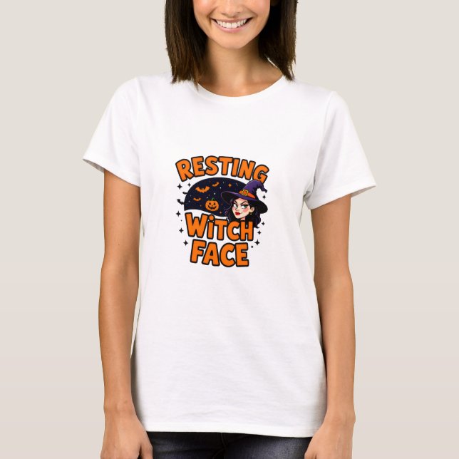 T-shirt Funny Halloween Witch Design – "Resting Witch Face (Devant)