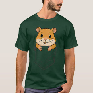 T-shirt Funny Hamster qui regarde dans la poche Amoureux d