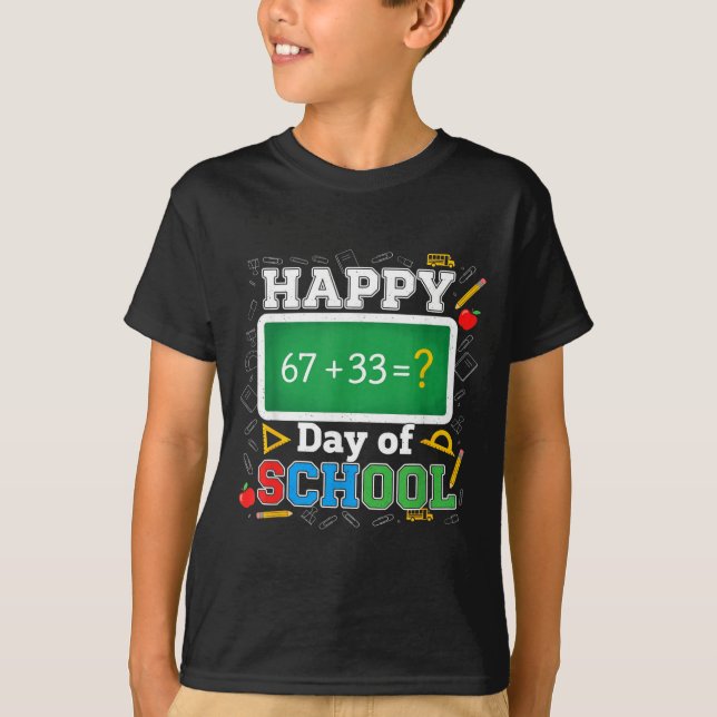 T-shirt Funny Happy 100 Days Of School Math Teacher Six Se (Devant)