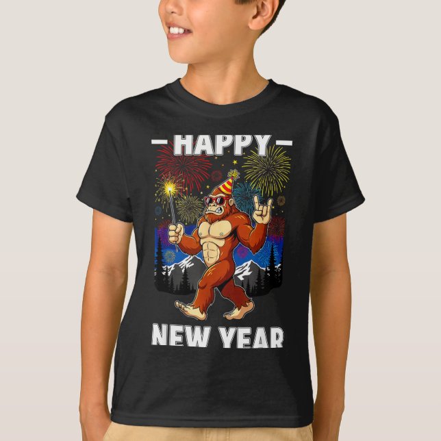 T-shirt Funny Happy New Year 2026 Bigfoot Lovers New Years (Devant)