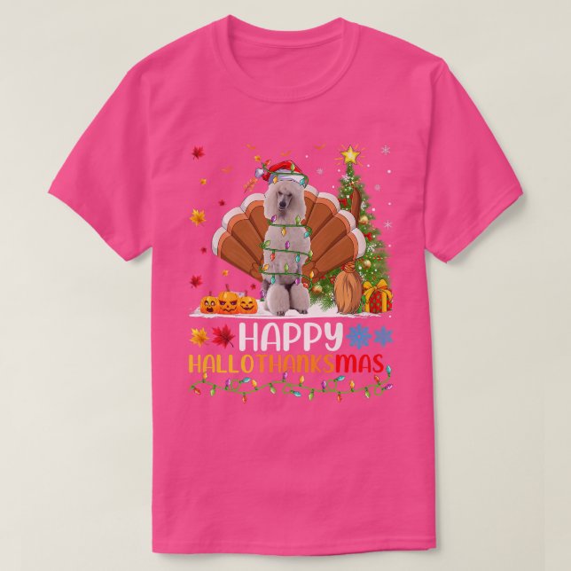 T-shirt Funny Happy Standard Poodle Dog HelloThanksMas (Design devant)