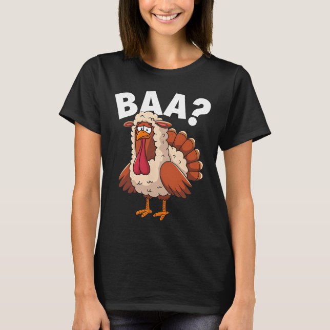 T-shirt Funny Happy Thanksgiving Turkey A Lamb Costume  (Devant)